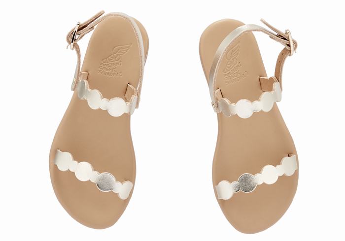 Sandali Bassi Ancient Greek Sandals Little Orion Soft Bambino Oro Bianche | MLO4551SO