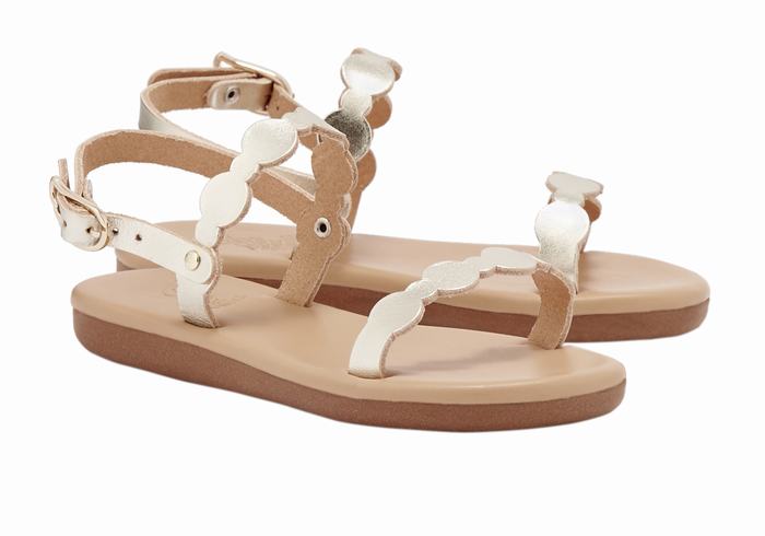 Sandali Bassi Ancient Greek Sandals Little Orion Soft Bambino Oro Bianche | MLO4551SO