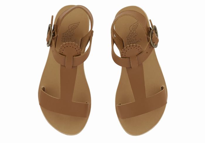 Sandali Bassi Ancient Greek Sandals Little Amber Soft Bambino Marroni Scuro | CRK63AK