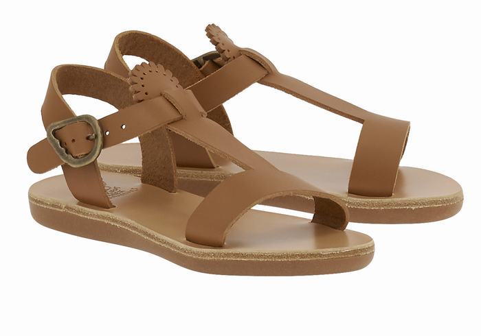 Sandali Bassi Ancient Greek Sandals Little Amber Soft Bambino Marroni Scuro | CRK63AK