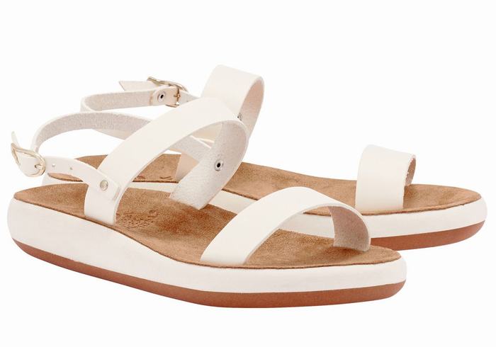 Sandali Casual Ancient Greek Sandals Clio Comfort Donna Bianche | MPQ10065YQ