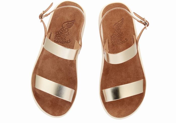 Sandali Casual Ancient Greek Sandals Clio Comfort Donna Oro Bianche | MIG5978RQ