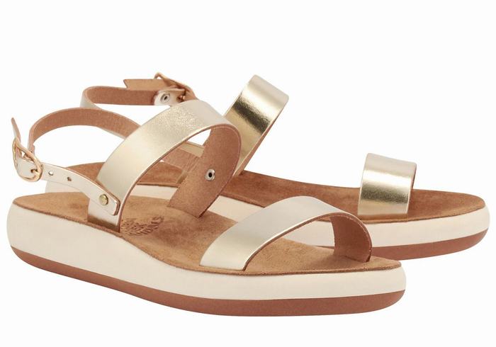 Sandali Casual Ancient Greek Sandals Clio Comfort Donna Oro Bianche | MIG5978RQ