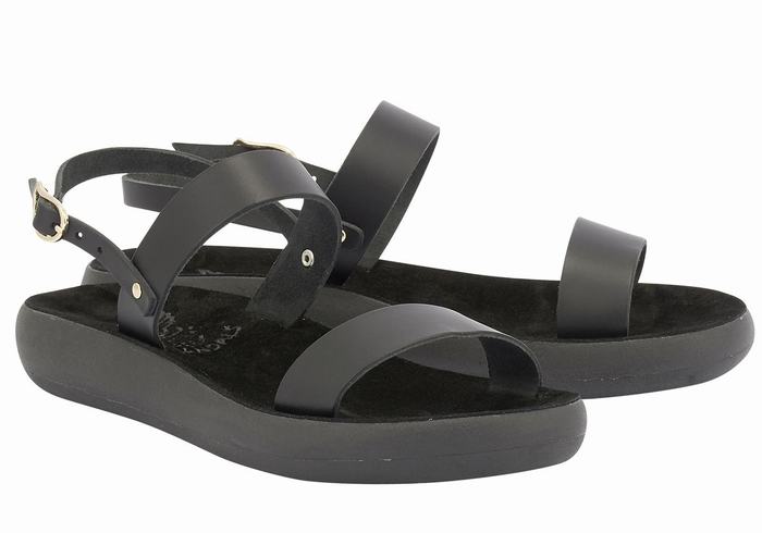 Sandali Casual Ancient Greek Sandals Clio Comfort Donna Nere | LXY5925CM