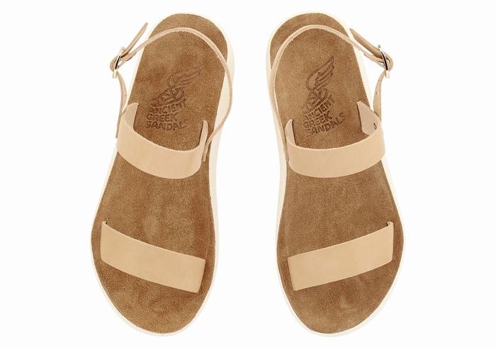 Sandali Casual Ancient Greek Sandals Clio Comfort Donna Beige | QCP7536ZN