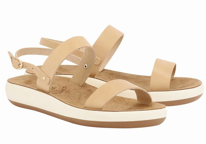 Sandali Casual Ancient Greek Sandals Clio Comfort Donna Beige | QCP7536ZN