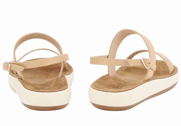 Sandali Casual Ancient Greek Sandals Clio Comfort Donna Beige | QCP7536ZN