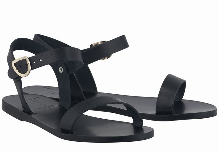 Sandali Casual Ancient Greek Sandals Drama New Leather Donna Nere | LHH6349RE