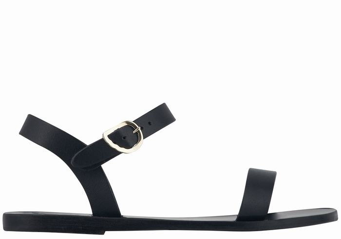 Sandali Casual Ancient Greek Sandals Drama New Leather Donna Nere | LHH6349RE