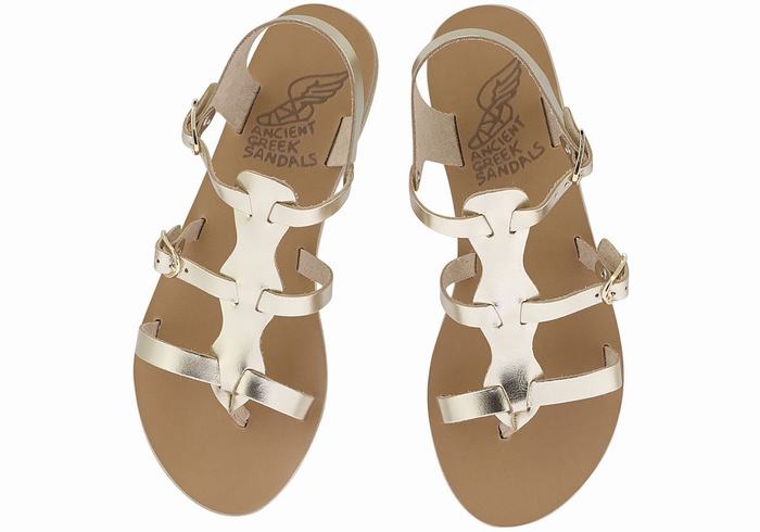 Sandali Casual Ancient Greek Sandals Grace Kelly Leather Donna Oro Bianche | DGZ5711QW