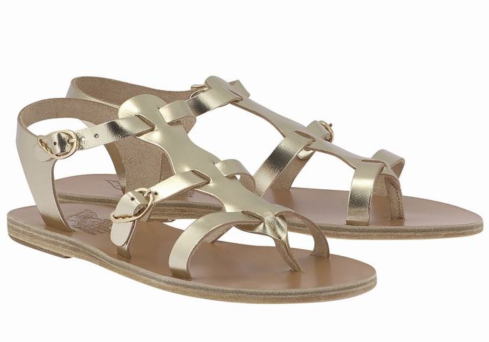 Sandali Casual Ancient Greek Sandals Grace Kelly Leather Donna Oro Bianche | DGZ5711QW