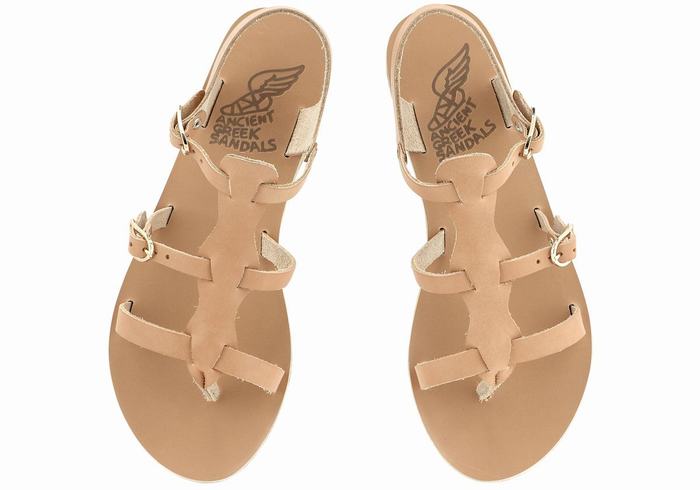 Sandali Casual Ancient Greek Sandals Grace Kelly Leather Donna Beige | LGQ7124ZI