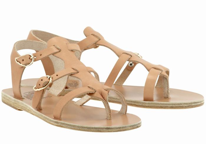 Sandali Casual Ancient Greek Sandals Grace Kelly Leather Donna Beige | LGQ7124ZI