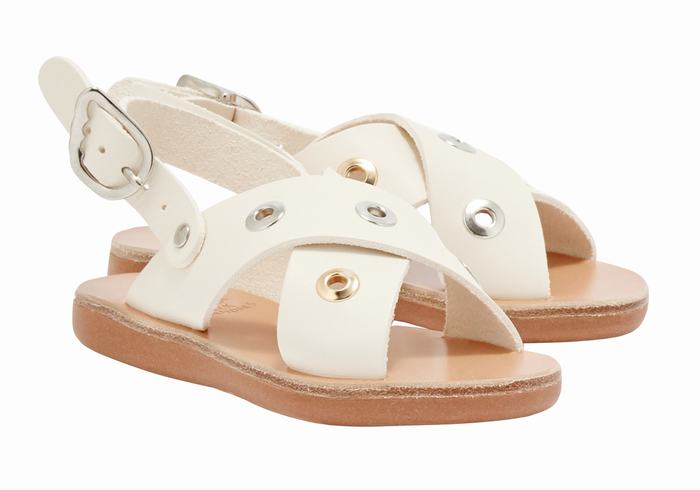 Sandali Casual Ancient Greek Sandals Little Maria Eyelets Soft Bambino Bianche | BBF4351IG