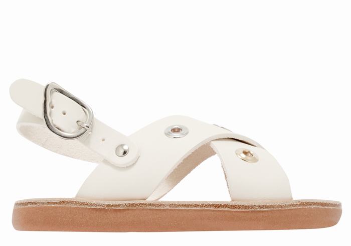 Sandali Casual Ancient Greek Sandals Little Maria Eyelets Soft Bambino Bianche | BBF4351IG