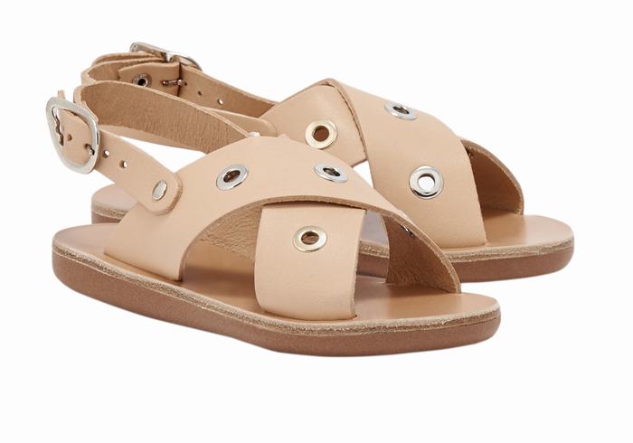 Sandali Casual Ancient Greek Sandals Little Maria Eyelets Soft Bambino Beige | ZZW7755MP