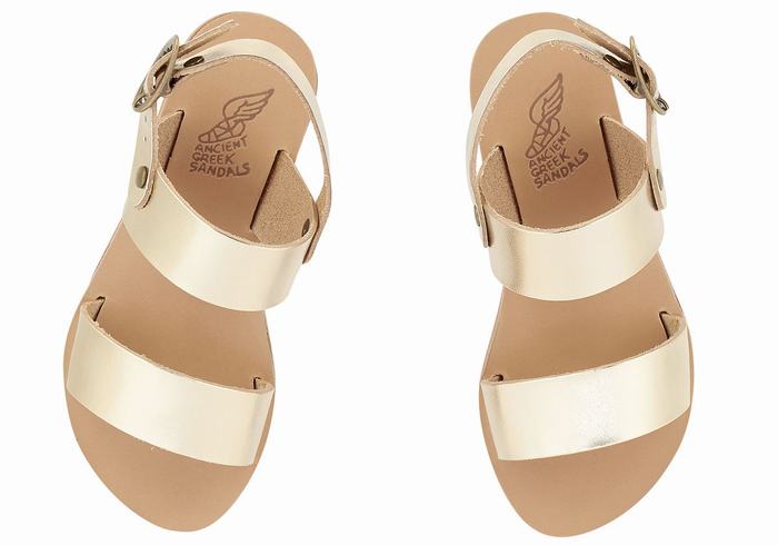 Sandali Casual Ancient Greek Sandals Little Clio Soft Bambino Oro Bianche | BLL7481FC