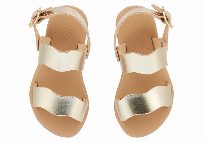 Sandali Casual Ancient Greek Sandals Little Calamos Soft Bambino Oro Bianche | BRD6317SB