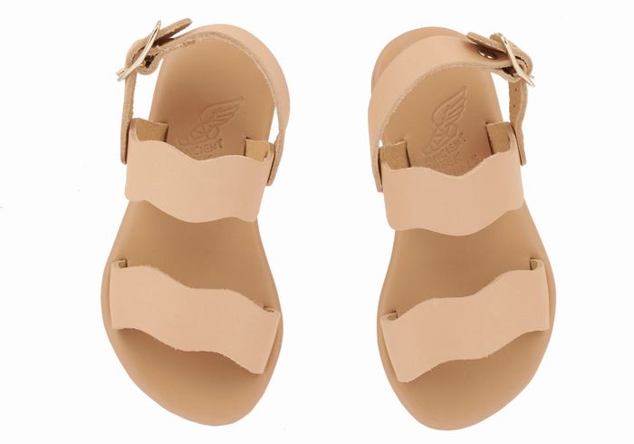 Sandali Casual Ancient Greek Sandals Little Calamos Soft Bambino Beige | UYV936VT