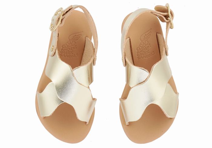 Sandali Casual Ancient Greek Sandals Little Atokos Soft Bambino Oro Bianche | UEL10040NA