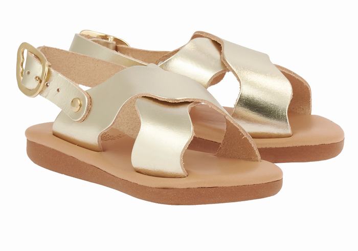 Sandali Casual Ancient Greek Sandals Little Atokos Soft Bambino Oro Bianche | UEL10040NA