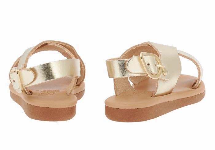 Sandali Casual Ancient Greek Sandals Little Atokos Soft Bambino Oro Bianche | UEL10040NA