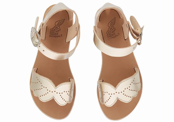 Sandali Casual Ancient Greek Sandals Little Andromeda Soft Bambino Oro Bianche | LUP337VU