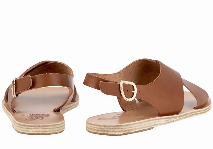 Sandali Casual Ancient Greek Sandals Maria Leather Donna Marroni Scuro | ZGM9950DO