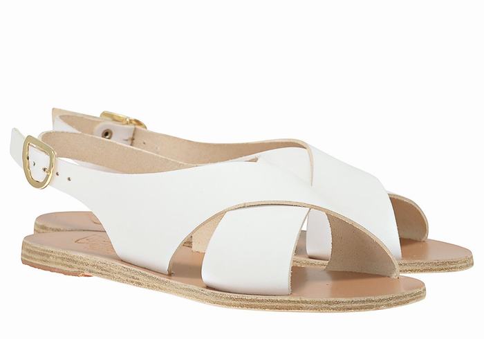 Sandali Casual Ancient Greek Sandals Maria Leather Donna Bianche | UUX6761UR