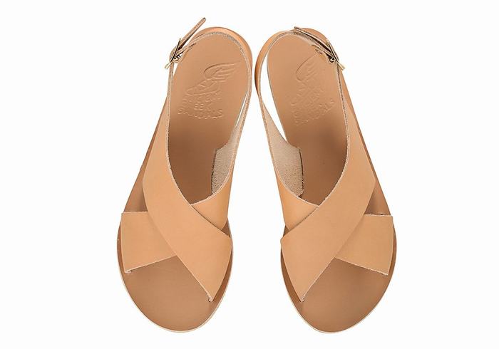 Sandali Casual Ancient Greek Sandals Maria Leather Donna Beige | YUX2811XF