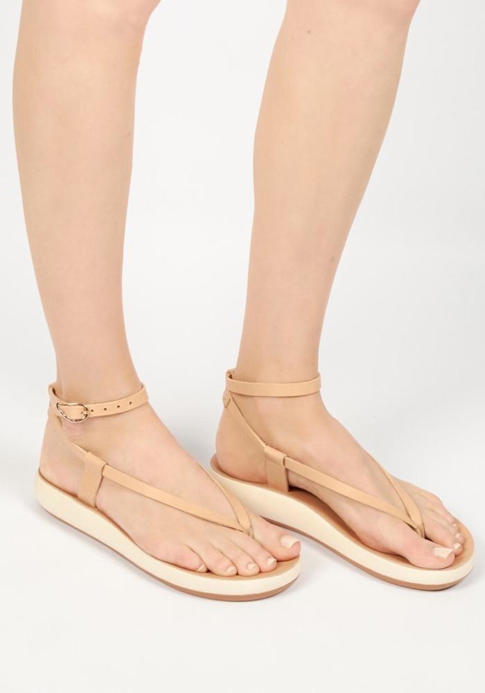 Sandali Con Cinturino Ancient Greek Sandals Salomi Comfort Donna Beige | JYJ7625IL