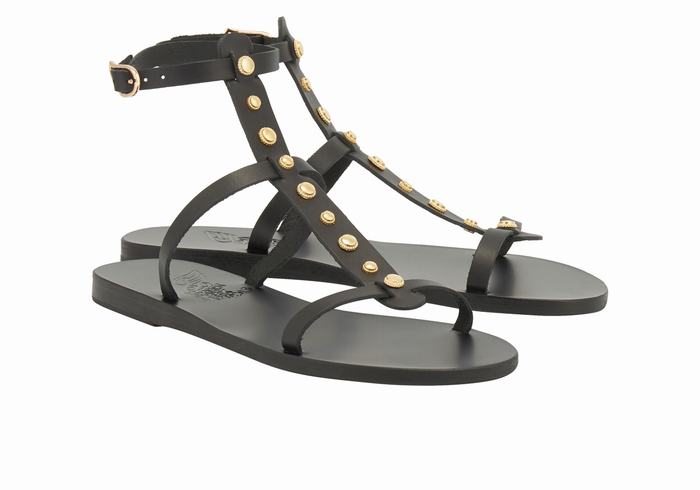 Sandali Con Cinturino Ancient Greek Sandals Meliti Bee Donna Nere | NGX5927LN