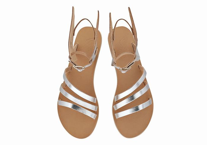 Sandali Con Cinturino Ancient Greek Sandals Ikaria Leather Donna Argento | QER10080WM