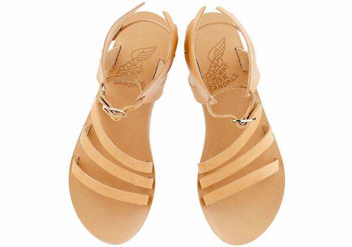 Sandali Con Cinturino Ancient Greek Sandals Ikaria Leather Donna Beige | AYH9799QH