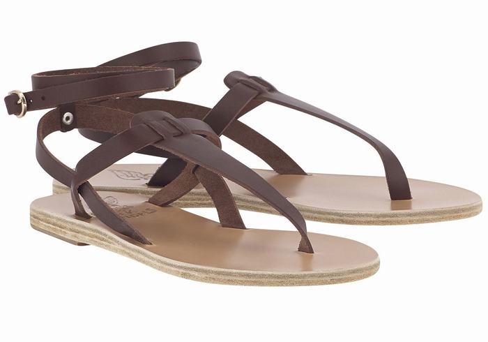 Sandali Con Cinturino Ancient Greek Sandals Estia Leather Donna Caffè | HOY8016UO