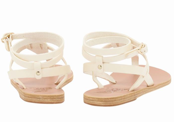 Sandali Con Cinturino Ancient Greek Sandals Estia Leather Donna Bianche | EOG6585UW