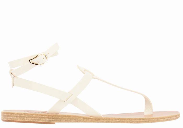 Sandali Con Cinturino Ancient Greek Sandals Estia Leather Donna Bianche | EOG6585UW