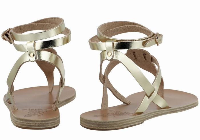 Sandali Con Cinturino Ancient Greek Sandals Estia Leather Donna Oro Bianche | BKO5255WP