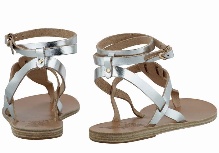 Sandali Con Cinturino Ancient Greek Sandals Estia Leather Donna Argento | DGZ8167LQ