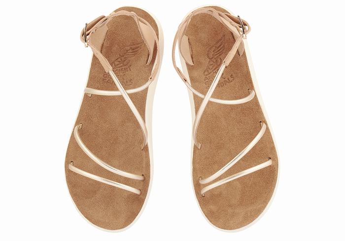 Sandali Con Cinturino Ancient Greek Sandals Anastasia Comfort Donna Beige Oro Bianche | HND6132UD