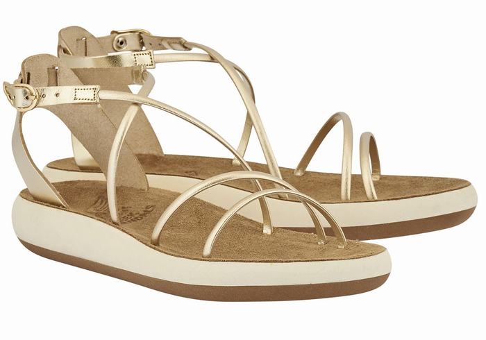 Sandali Con Cinturino Ancient Greek Sandals Anastasia Comfort Donna Oro Bianche | AJV9435LJ