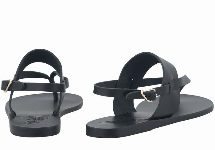 Sandali Con Cinturino Sul Retro Ancient Greek Sandals Zoe Flip Flop Leather Donna Nere | FXZ2885VV