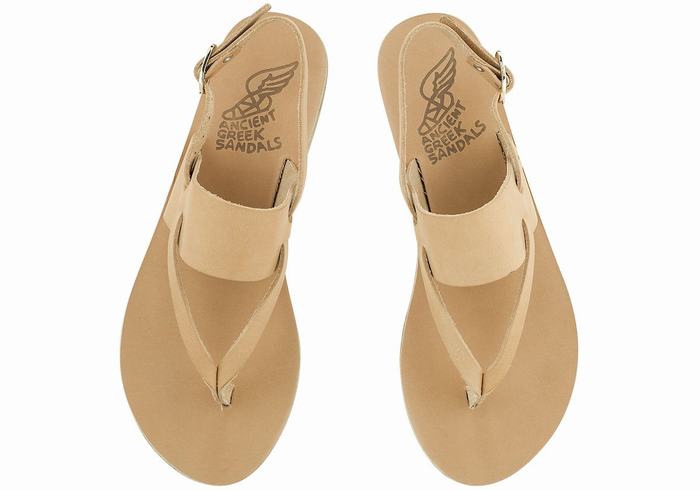 Sandali Con Cinturino Sul Retro Ancient Greek Sandals Zoe Flip Flop Leather Donna Beige | EAF7395CX