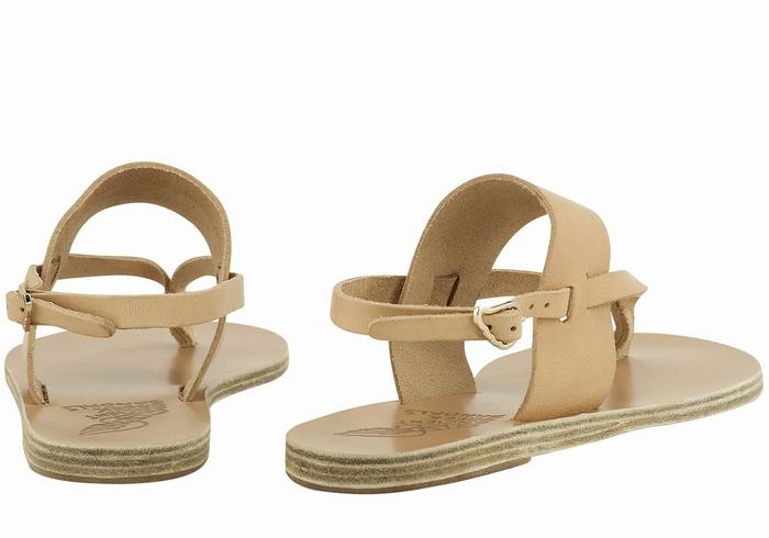 Sandali Con Cinturino Sul Retro Ancient Greek Sandals Zoe Flip Flop Leather Donna Beige | EAF7395CX