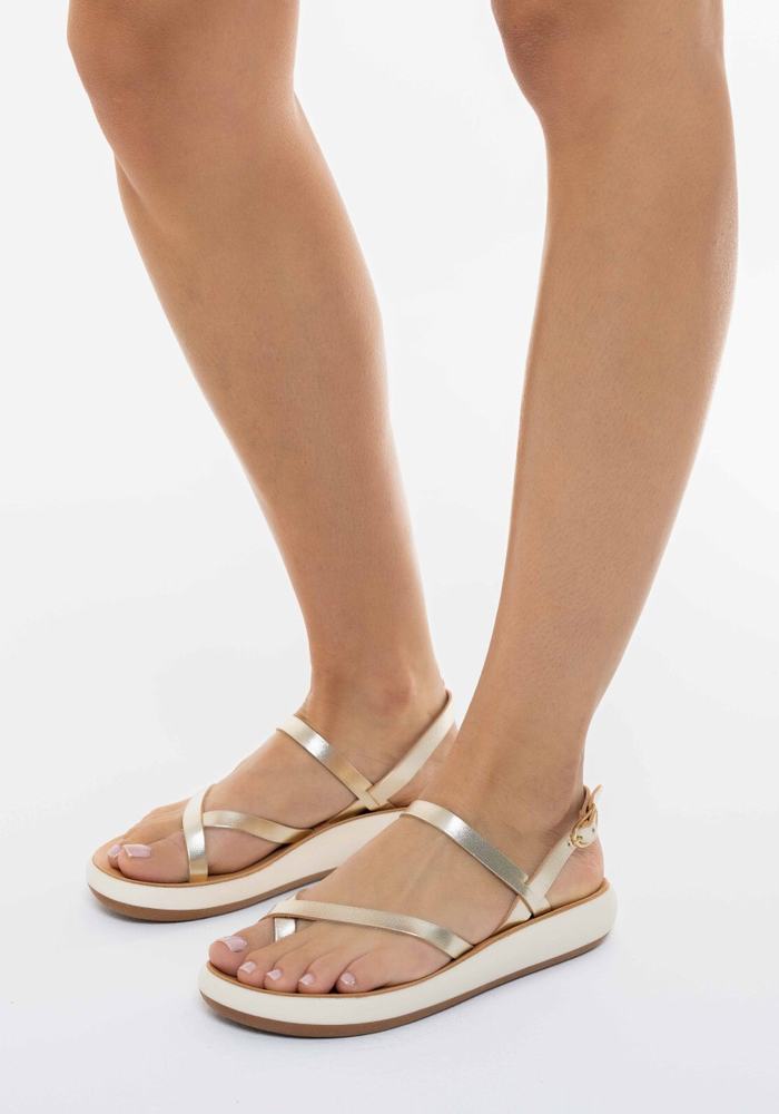 Sandali Con Cinturino Sul Retro Ancient Greek Sandals Tereza Comfort Donna Oro Bianche | RHX6947KZ