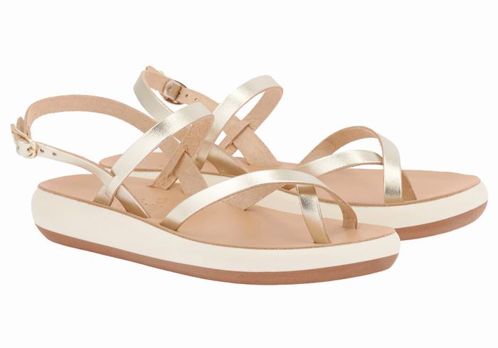 Sandali Con Cinturino Sul Retro Ancient Greek Sandals Tereza Comfort Donna Oro Bianche | RHX6947KZ