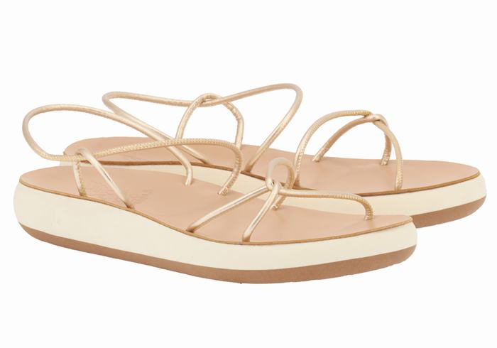 Sandali Con Cinturino Sul Retro Ancient Greek Sandals Taxidi Comfort Donna Oro Bianche | YZX9056DY