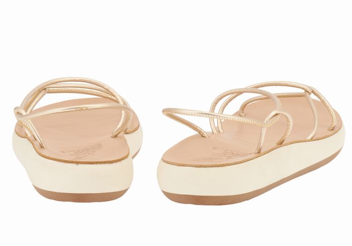 Sandali Con Cinturino Sul Retro Ancient Greek Sandals Taxidi Comfort Donna Oro Bianche | YZX9056DY