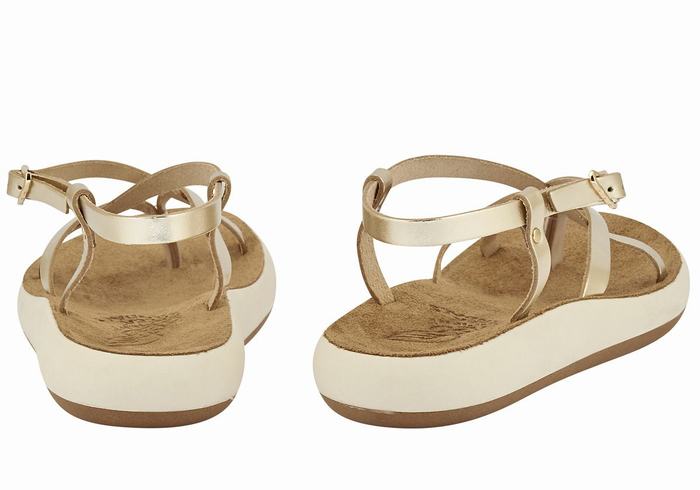 Sandali Con Cinturino Sul Retro Ancient Greek Sandals Semele Comfort Donna Oro Bianche | DQY1860XU