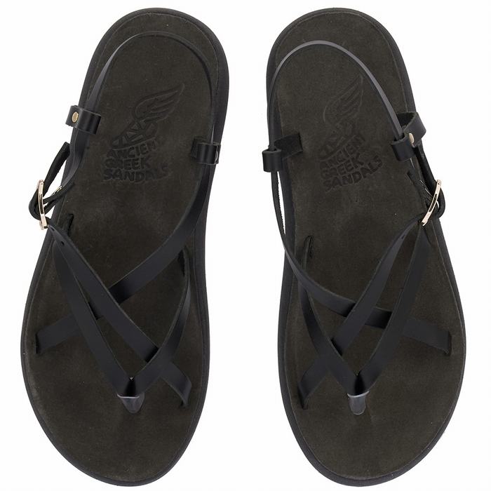 Sandali Con Cinturino Sul Retro Ancient Greek Sandals Semele Comfort Donna Nere | TZN9164DE